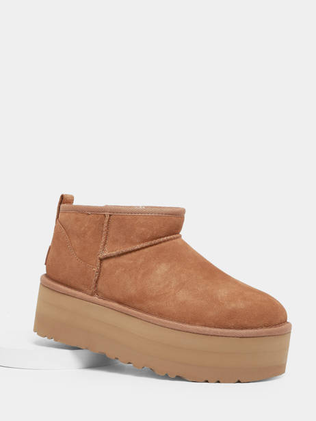 Boots Classic Ultra Mini Platform Uit Leder Ugg Bruin women 1135092 ander zicht 1